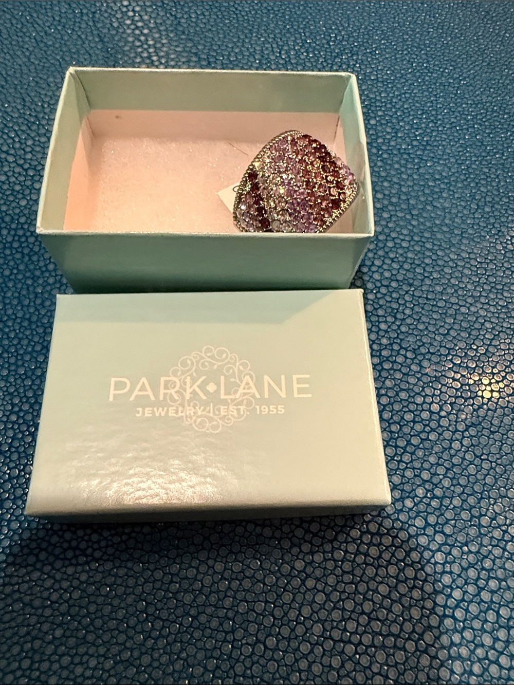Park Lane Pink and Silver Pavé Dome Ring